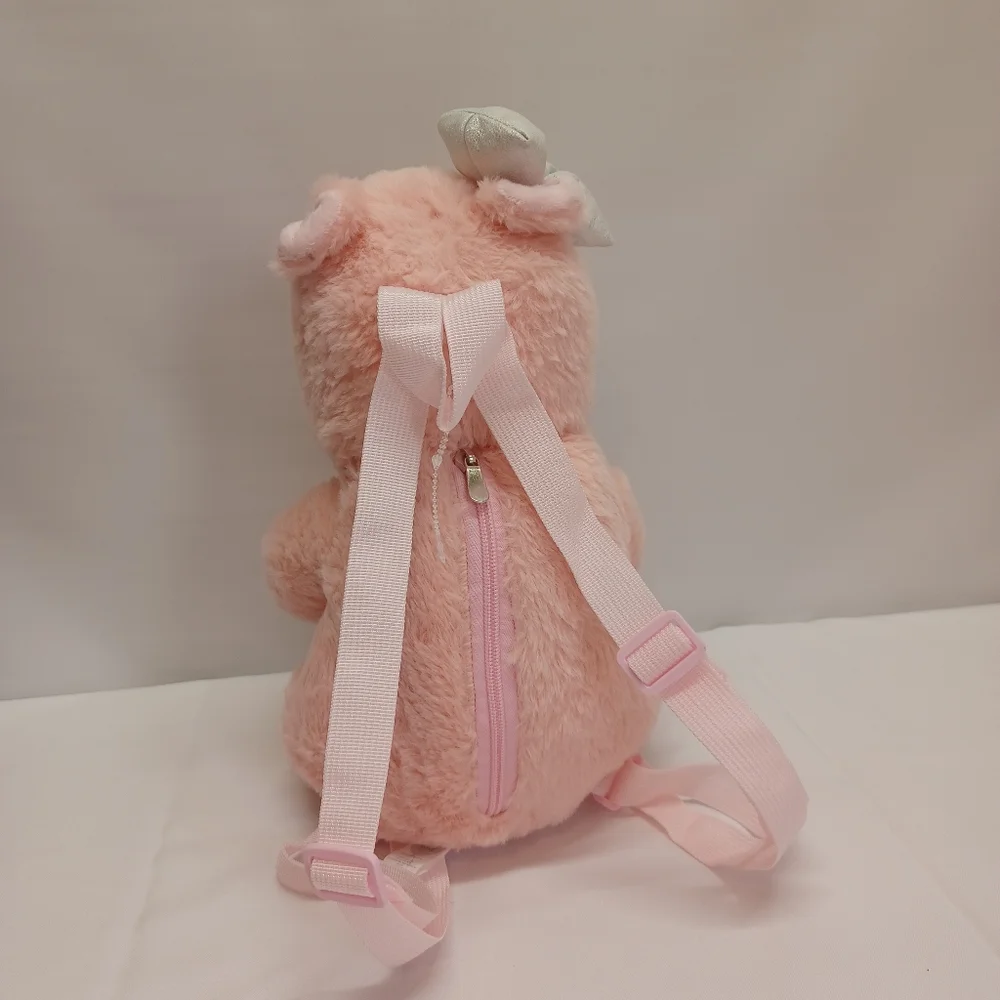 Kids Back Pack Pink Hippo Plush Carried Away by Stepping Stones.